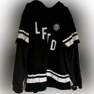 LRG Glory Jersey Black and Gray Hoodie Mens 4XL Lifted Research Group